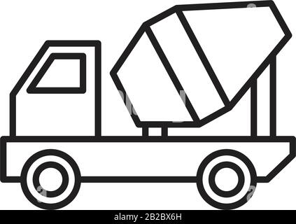 Concrete mixer icon template black color editable. Concrete mixer icon symbol Flat vector illustration for graphic and web design. Stock Vector