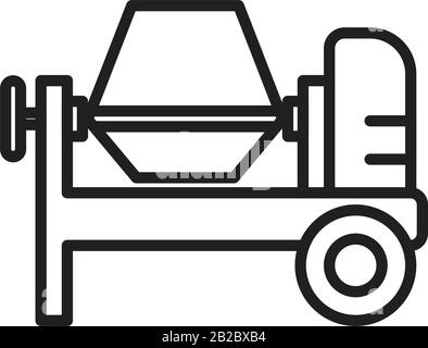 Concrete mixer icon template black color editable. Concrete mixer icon symbol Flat vector illustration for graphic and web design. Stock Vector