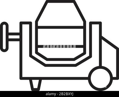 Concrete mixer icon template black color editable. Concrete mixer icon symbol Flat vector illustration for graphic and web design. Stock Vector