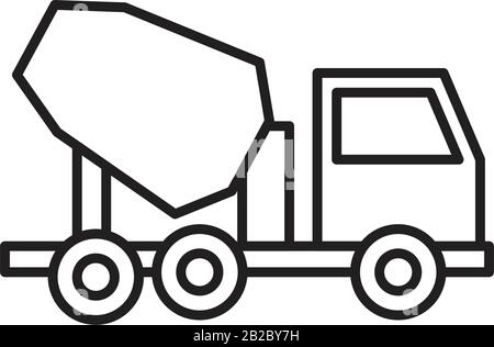 Concrete mixer icon template black color editable. Concrete mixer icon symbol Flat vector illustration for graphic and web design. Stock Vector
