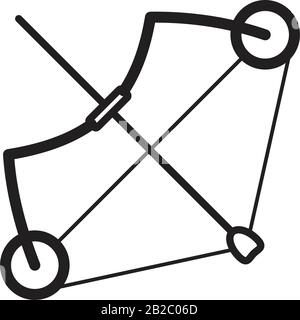 Bow and arrow icon template black color editable. Bow and arrow icon symbol Flat vector illustration for graphic and web design. Stock Vector