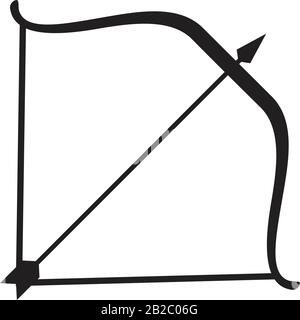 Bow and arrow icon template black color editable. Bow and arrow icon symbol Flat vector illustration for graphic and web design. Stock Vector