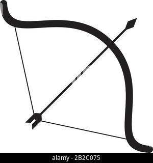 Bow and arrow icon template black color editable. Bow and arrow icon symbol Flat vector illustration for graphic and web design. Stock Vector
