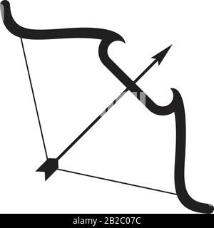 Bow and arrow icon template black color editable. Bow and arrow icon symbol Flat vector illustration for graphic and web design. Stock Vector