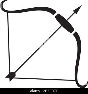 Bow and arrow icon template black color editable. Bow and arrow icon symbol Flat vector illustration for graphic and web design. Stock Vector