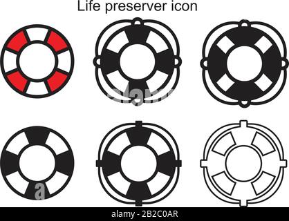 life preserver icon template black color editable. Bow and arrow icon symbol Flat vector illustration for graphic and web design. Stock Vector