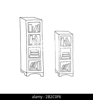 shelf of books black and white clipart
