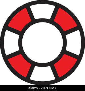 life preserver icon template black color editable. Bow and arrow icon symbol Flat vector illustration for graphic and web design. Stock Vector