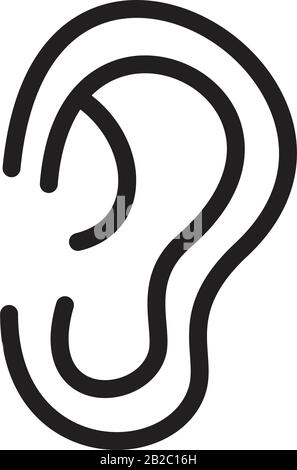 ear icon template black color editable. ear icon symbol Flat vector illustration for graphic and web design. Stock Vector