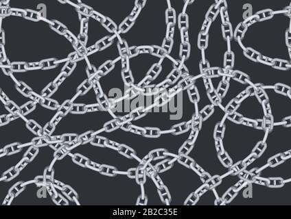Seamless pattern with old chains. Stock Vector
