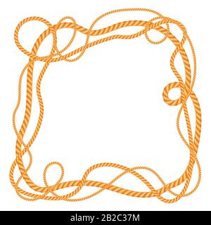 Frame with marine rope. Stock Vector