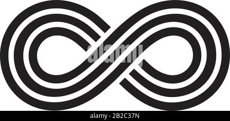Infinity sign icon template black color editable. Infinity sign icon symbol Flat vector illustration for graphic and web design. Stock Vector