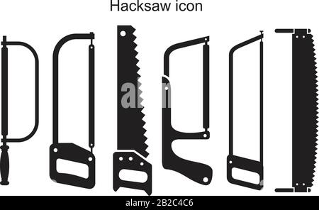 Hacksaw icon template black color editable. Hacksaw icon symbol Flat vector illustration for graphic and web design. Stock Vector
