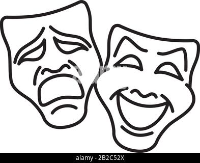 comedy drama masks theater symbol vector illustration Stock Vector ...