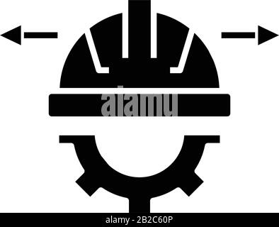 Industry master black icon, concept illustration, vector flat symbol, glyph sign. Stock Vector