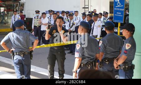San Juan, Philippines. 02nd Mar, 2020. A security guard who was fired ...
