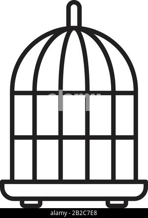 Bird cage icon template black color editable. Bird cage icon symbol Flat vector illustration for graphic and web design. Stock Vector