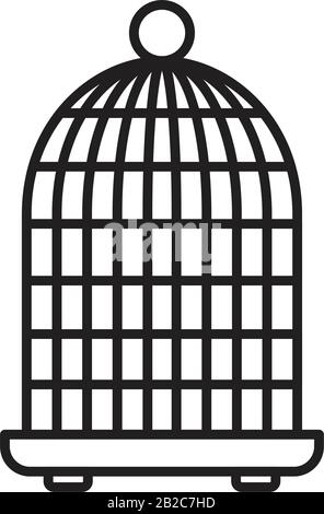 Bird cage icon template black color editable. Bird cage icon symbol Flat vector illustration for graphic and web design. Stock Vector