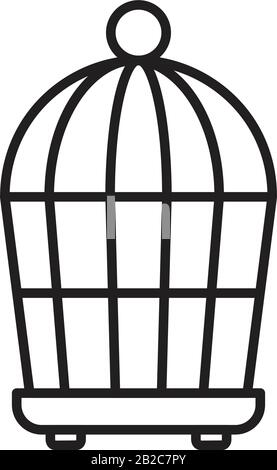 Bird cage icon template black color editable. Bird cage icon symbol Flat vector illustration for graphic and web design. Stock Vector