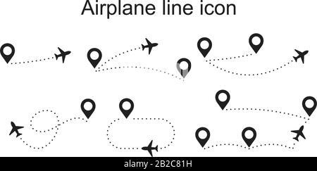 Airplane line icon template black color editable. Airplane line icon symbol Flat vector illustration for graphic and web design. Stock Vector