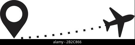 Airplane line icon template black color editable. Airplane line icon symbol Flat vector illustration for graphic and web design. Stock Vector