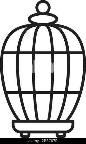 Bird cage icon template black color editable. Bird cage icon symbol Flat vector illustration for graphic and web design. Stock Vector