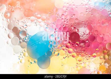 Oil drops in water - a colorful abstract background Stock Photo