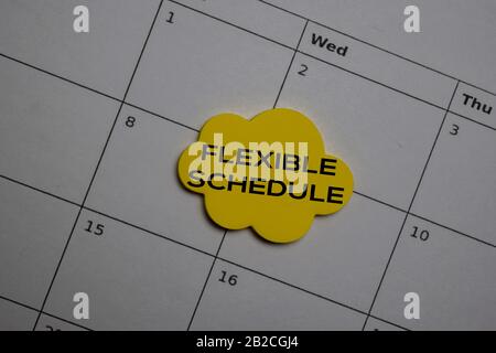 Flexible Schedule write on calendar. Reminder or Schedule Concepts Stock Photo