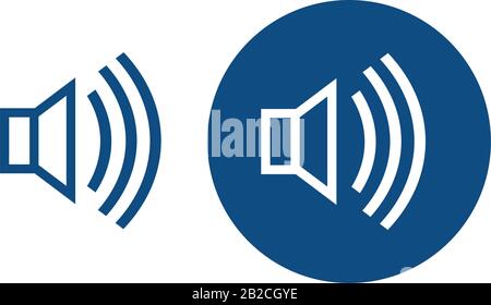 Sound volume. For computers and mobile devices. Option in a circle and without it. Vector blue icons. Stock Vector