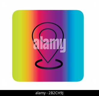 Geolocation symbol, neon icon close-up. Stock Vector