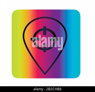 Geolocation symbol, travel neon icon Stock Vector