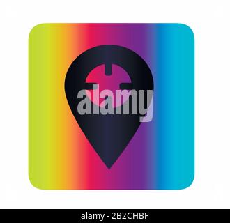 Icon geolocation, location for web site or maps Stock Vector