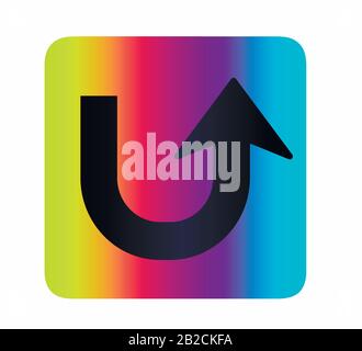 Flat vector up arrow button Stock Vector