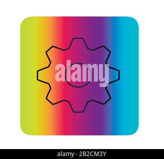 Gear icon settings isolated close-up. Smartphone icon Stock Vector