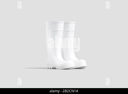 Download Blank white rubber wellington boots mockup, side view ...