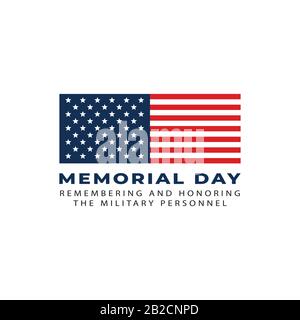 Memorial Day Flag symbol remembering the military Stock Vector
