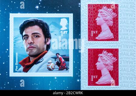 Book of postage stamps sold by Royal Mail, UK, special edition star wars collectibles Stock Photo