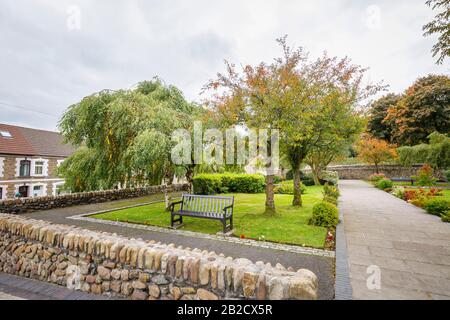 Aberfan Memorial Garden, on the site of Pantglas Junior School where the disaster occurred in 1966 killing 116 children and 28 adults, Wales Stock Photo