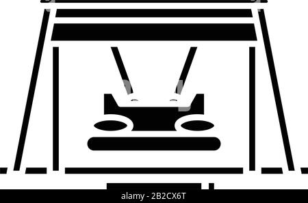 Huge swing black icon, concept illustration, vector flat symbol, glyph sign. Stock Vector