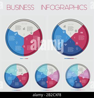 Circle Numbereds of Area chart  3 4 5 6 7 Options, For Infographic, Diagramme, Technological Process, Business Concept, Or Other Successful Step-By-St Stock Vector
