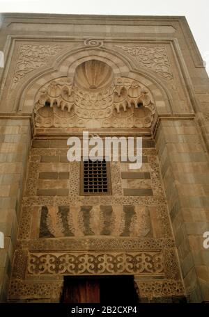 Zawiya school monastery and Sabil drinking fountain of Mamluk Sufi Sultan Faraj Ibn Barquq Islamic Cairo district in Cairo in Egypt in Middle East Stock Photo