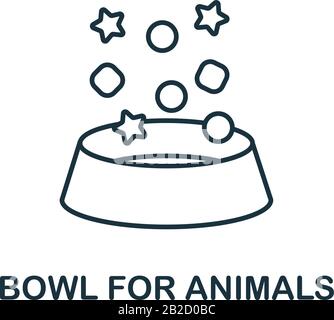 Bowl For Animals icon from home animals collection. Simple line element Bowl For Animals symbol for templates, web design and infographics Stock Vector