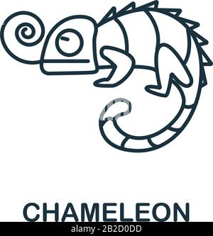 Chameleon icon from home animals collection. Simple line element Chameleon symbol for templates, web design and infographics Stock Vector