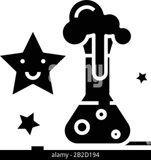 Magic decision black icon, concept illustration, vector flat symbol, glyph sign. Stock Vector