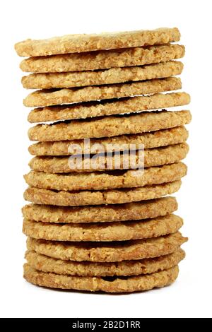 Swedish oat cookies isolated on white background Stock Photo