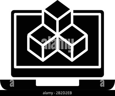 Learning programming black icon, concept illustration, vector flat symbol, glyph sign. Stock Vector