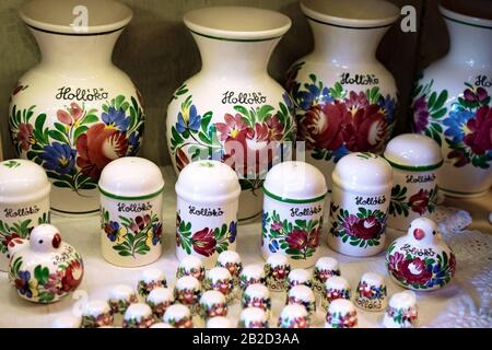 Holloko , Hungary 13.04.2019 traditional hungarian handmade chinaware in Hungary Holloko shop Stock Photo