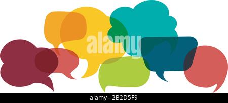 Communication concept.Colored speech bubble.Social network. Colored cloud.Speak - discussion - chat. Symbol talking and communicate.Friendship.Talking Stock Vector