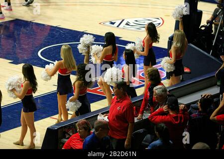 Arizona Vs Stanford Girls University Basketball game at the UofA McKale Memorial center basketball arena in Tucson AZ Stock Photo