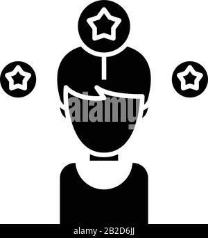 Magnificant creator black icon, concept illustration, vector flat symbol, glyph sign. Stock Vector